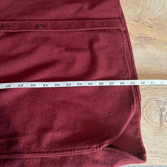 L.L. Bean Vintage Chamois Cloth Button Up Shirt L Red Maroon - Picture 7 of 7